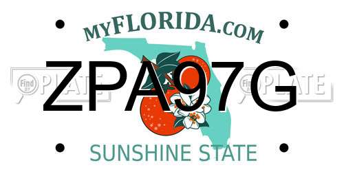 ZPA97G Florida License Plate