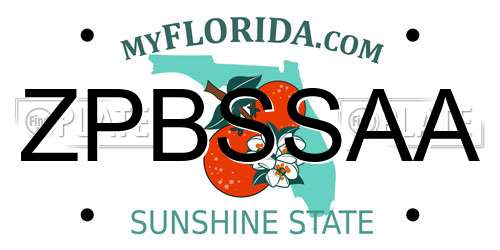 ZPBSSAA Florida License Plate