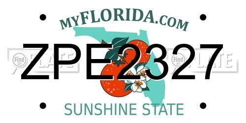 ZPE2327 Florida License Plate