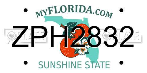 ZPH2832 Florida License Plate