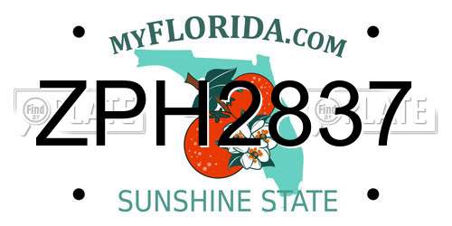 ZPH2837 Florida License Plate