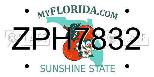 ZPH7832 Florida License Plate