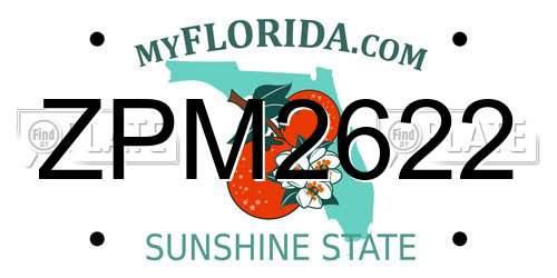 ZPM2622 Florida License Plate