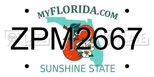 ZPM2667 Florida License Plate