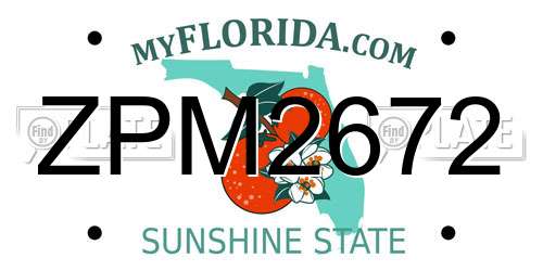 ZPM2672 Florida License Plate