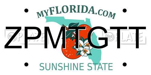 ZPMTGTT Florida License Plate