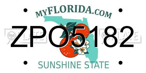 ZPO5182 Florida License Plate