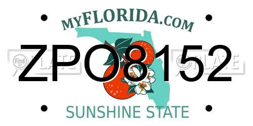 ZPO8152 Florida License Plate