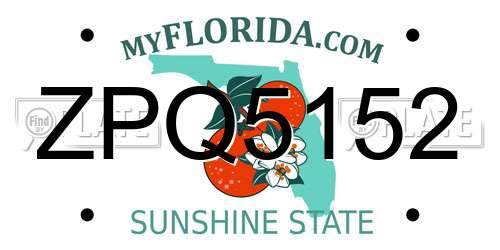 ZPQ5152 Florida License Plate