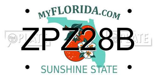 ZPZ28B Florida License Plate