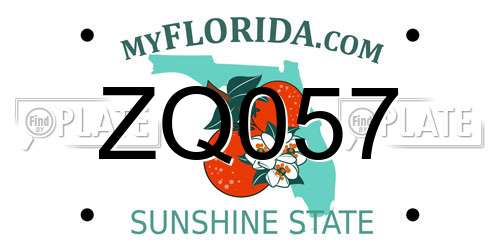 ZQ057 Florida License Plate