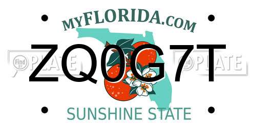 ZQ0G7T Florida License Plate