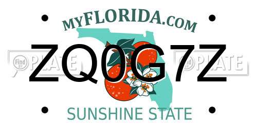 ZQ0G7Z Florida License Plate