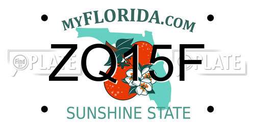 ZQ15F Florida License Plate