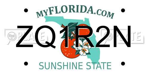 ZQ1R2N Florida License Plate
