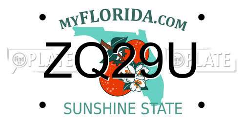 ZQ29U Florida License Plate