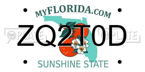 ZQ2T0D Florida License Plate