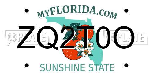 ZQ2T0O Florida License Plate