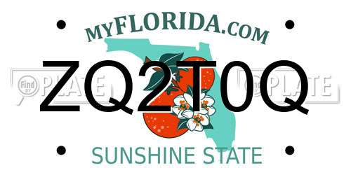 ZQ2T0Q Florida License Plate
