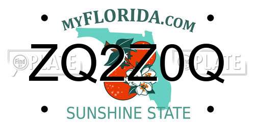 ZQ2Z0Q Florida License Plate
