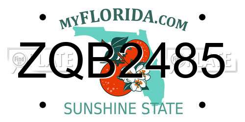 ZQB2485 Florida License Plate