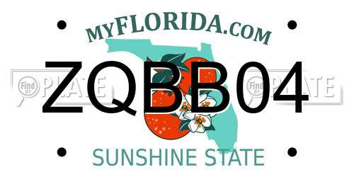 ZQBB04 Florida License Plate