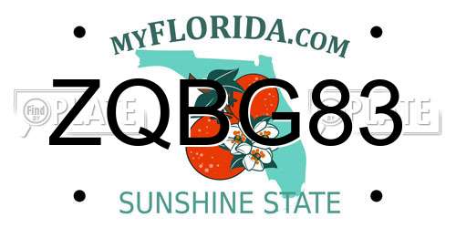 ZQBG83 Florida License Plate