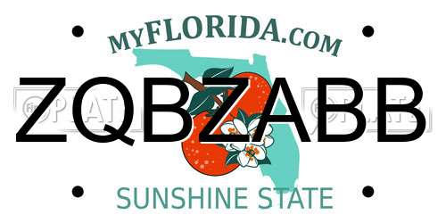 ZQBZABB Florida License Plate