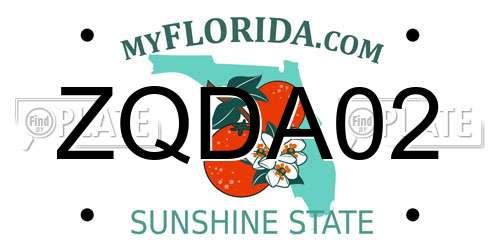 ZQDA02 Florida License Plate