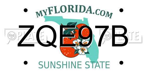 ZQE97B Florida License Plate