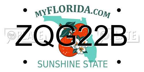 ZQG22B Florida License Plate