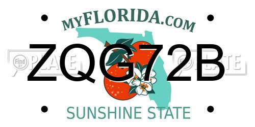 ZQG72B Florida License Plate