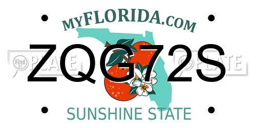 ZQG72S Florida License Plate
