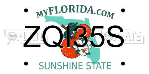 ZQI35S Florida License Plate