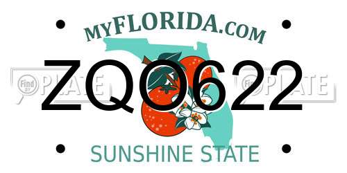ZQO622 Florida License Plate