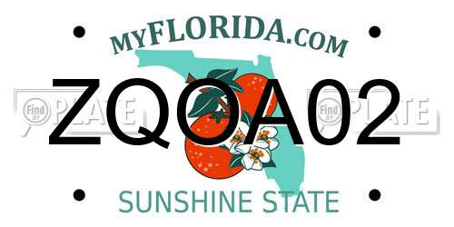 ZQOA02 Florida License Plate