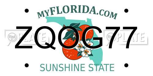 ZQOG77 Florida License Plate