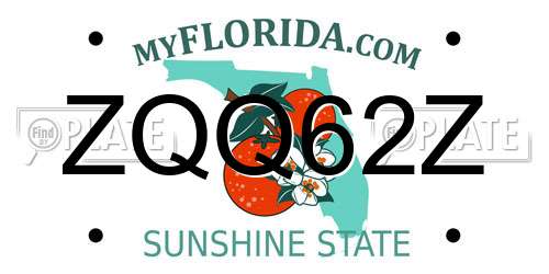 ZQQ62Z Florida License Plate