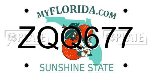 ZQQ677 Florida License Plate