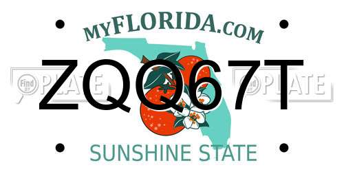 ZQQ67T Florida License Plate