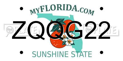 ZQQG22 Florida License Plate