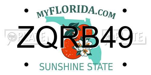 ZQRB49 Florida License Plate