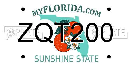 ZQT200 Florida License Plate