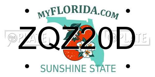 ZQZ20D Florida License Plate