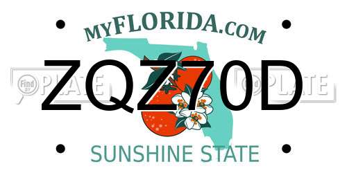 ZQZ70D Florida License Plate