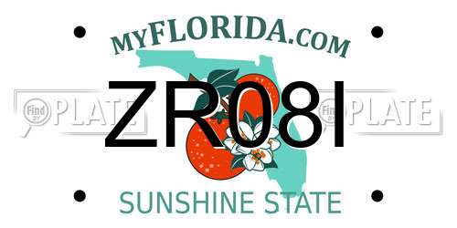 ZR08I Florida License Plate