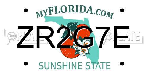 ZR2G7E Florida License Plate
