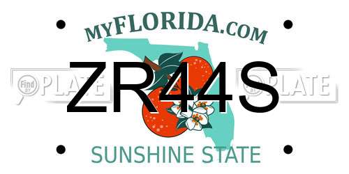 ZR44S Florida License Plate