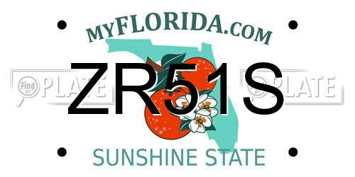 ZR51S Florida License Plate