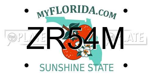 ZR54M Florida License Plate